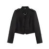 Ropa Nueva de Mujer para Primavera 2026 en AliExpress Transfronterizo: Chaqueta Corta de Encaje Patchwork con Botones Exquisitamente Elaborada