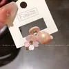 Pinza para el pelo pequeña de flor rosa, dulce y elegante, Pinza de perla de moda para flequillo, Nuevo accesorio para el pelo lateral para mujer