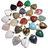 Venta caliente transfronteriza piedra natural ágata piedra de cristal rosa collar con colgante de amor bordeado colgante de corazón de melocotón accesorios de bricolaje