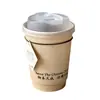 Taza de Café Desechable Taza de Papel de Pulpa de Bambú Taza de Té con Leche con Tapa Taza de Plástico PET para Bebidas Frías Empaque para Llevar Logo Impreso