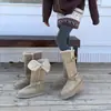 Primer Encuentro Ji Suela Gruesa Dos Usos Aterciopelado Engrosado Botas de Nieve Mujer Invierno Cálido Moda Zapatos de Algodón Versátiles Modernos Botas Largas de Media Caña