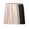 672-26 Verão Estilo Coreano Estilo Blogger Textura Aveludada Soltos Emagrecedores Perna Reta Comprimento Total Calças Casuais para Mulheres
