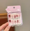 Novas Unhas Infantis Removíveis Vestíveis na Caixa para Meninas, Adesivos de Unha Removíveis, Adesivos de Unha Exquisitos de Desenho Animado, Peças de Unha