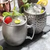 Venta Caliente Transfronteriza Taza de Acero Inoxidable 304 Taza de Moscú Taza con Recubrimiento de Cobre Punto Martillado Taza de Cuerpo Ligero Taza de Vino Taza de Cóctel