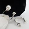 Corea del Sur estilo coreano plata esterlina S925 original personalizado artístico borde de cuentas anillo abierto para mujer anillo abierto simple anillo