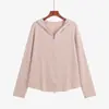 Sudadera casual para mujer talla grande colección otoño 2026, chaqueta de punto adelgazante con doble cremallera para mujer talla grande 21921