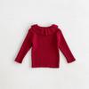 Suéter de otoño para niñas, prenda exterior con solapa para niñas pequeñas, color liso, combina con todo, para otoño e invierno.