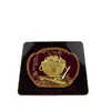 Adorno de Cuenco Dorado de Lujo Artesanía de Resina Regalo de Inauguración Bendición de los Oficiales Celestiales para Riqueza y Fortuna Decoración del Hogar con Caja de Regalo