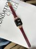 Oro Rosa Angela Correa de Cuero Rojo Adecuada para Apple Watch iWatch 11ª Generación 10/9876Ultra/Se
