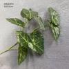 Simulación de planta verde, hoja de alocasia, impresión 3D, hojas de lluvia de primavera, decoración de boda, flores de carretera, plantas, decoración de pared, hojas