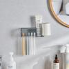 Soporte para Cepillo de Dientes Eléctrico Estante de Almacenamiento Sin Perforaciones Vaso para Enjuague Bucal de Inodoro Juego de Vasos para Cepillos Almacenamiento Montado en la Pared Herramientas Dentales