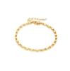 Latón baño de oro real Europa y Estados Unidos venta caliente transfronteriza clip para papel placa facial ancha moda pulsera combinable traje apilable