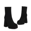 Nuevas botas elásticas finas y botines plataforma plataforma plataforma tacón alto grueso botas de escenario botas cortas de jinete botas de comercio exterior