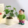 Decoração de planta em vaso de planta verde para simulação transfronteiriça sala de estar bar flor artificial flor de simulação decoração de flor de alto nível