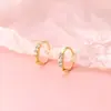 Brincos de Prata Esterlina S925 para Mulheres, Simples e Compactos, Cravejados com Diamantes, Acessórios de Orelha Versáteis e Modernos, Argolas Populares para Cuidado das Orelhas