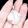 Colar com Pingente Quadrado Oblíquo, Brincos e Acessórios de Joias de Pedra Preciosa Ágata de Cristal Natural, Vendido Quente na Aliexpress Transfronteiriça