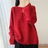 Nuevo Suéter de Punto Casual para Mujer Otoño/Invierno 2026 de Lana Pura con Cuello Redondo, Mangas Largas y Bordes Huecos Estilo Chino