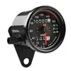 Instrumento mecánico multifunción universal modificado para motocicleta retro, velocímetro odómetro de acero inoxidable con retroiluminación LED