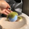 Mini Chaveiro de Pompom de Pelo de Coelho Rex Real Mini Caqui Pingente para Chave de Carro Bola de Pelúcia Fofa Decoração para Pendurar em Bolsa