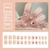 Uñas Postizas de Tamaño Completo Talla Única Parche de Uña Extraíble Cortas Simples Combinan con Todo Dulces Frescas Uñas Postizas Extraíbles