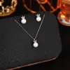 Conjunto de Brincos e Colar Weidni de Luxo Acessível, High-End, Elegante, Moderno e Versátil, Atacado para Mulheres