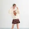 Comércio Transfronteiriço Outono e Inverno Retrô Americano Imitação de Visão Laço Urso Gola Redonda Suéter Tricô para Mulheres Tricô de Outono Peça Externa