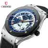 Reloj de Moda para Hombre Dawn Rivet Map con Calendario, Correa de Silicona Luminosa, Transmisión en Vivo Fabricante Transfronterizo Reloj de Cuarzo Moderno