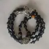 Collar Retro Religioso Personalizado No Magnético Transfronterizo Europeo y Americano Colgante de Piedra Natural con Cuentas Hecho a Mano Rosario