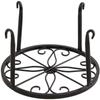 Soporte de flores de hierro forjado de una sola capa para balcón exterior, plantas en maceta, cintas y almacenamiento interior.
