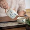 Tetera pequeña de cerámica de bambú azul pintada a mano china para el hogar, tetera individual, juego de té de kung fu hecho a mano de alta gama, juego de tetera