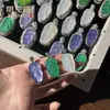 Colar Folha de Calcedônia Natural de Alta Transparência, Estilo Levemente Luxuoso, Pingente Cravejado com Diamantes com Toque de Alto Padrão, Pingente com Textura de Nicho