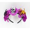 Diadema luminosa de Halloween con cabeza de fantasma, simulación de araña, linterna, diadema, festival de fantasmas, disfraz de calavera, tocado decorativo