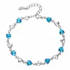 Moda Coreana Joias de Prata Cristal Azul Céu Zircônia Pulseira de Amor Presente de Aniversário Feminino Pulseira de Casal Acessórios Pulseira