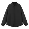 Camisa de Color Sólido de Manga Larga Marca Qilin Chaozhou para Hombre Otoño Casual Americano Solapa Bolsillo Camisa Blanca Chaqueta