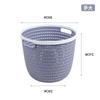 Cesta de almacenamiento de plástico con patrón de lino al por mayor de fábrica PP redonda para baño, cesto para ropa sucia, cesta para organizar juguetes de niños