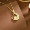 Nueva Moda Casual Collar de Estrella y Luna Myth Micro-Pavimentado con Circonita Cadena de Clavícula de Luna de Lujo Ligero Joyería para Mujer de Gama Alta