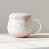 Taza de Agua de Oficina de Alta Calidad Pintada a Mano de las Dinastías Tang y Song con Revestimiento Interior, Taza de Té de Cerámica con Separación de Té y Agua, Taza Personal