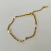 Dazan Moda Transfronteiriça Europeia e Americana Estilo Retro Simples Torcido Corrente com Pérola Malachite Céu Estrelado Torcido Tornozeleira