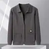Chaqueta de punto transfronteriza para hombre, nuevo estilo otoño e invierno, cárdigan liso casual, simple y elegante de lana para hombre