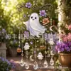 Novo produto transfronteiriço: Sinos de vento pintados, apanhadores de luz de Halloween, pingentes de contas de cristal de gato e fantasma
