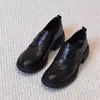 Em Estoque, Envia Imediatamente! Mocassins Retro Estilo Britânico com Velcro para Mulheres, Sapatos de Couro Slip-On Versáteis de Bico Redondo, Sapatilhas Femininas