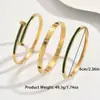 Pulseira de Aço Inoxidável Dourada Transfronteiriça Conjunto de Três Peças Empilhada com Zircônia Rosa Trevo de Quatro Folhas e Mosquitinho Pulseira Joia