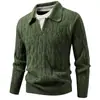 Novo suéter de malha masculino outono e inverno, falso duas peças, com gola dobrável, espessado, moderno, estiloso, solto, camisa básica casual para homens