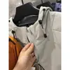 Jaqueta com capuz quente e moderna estilo americano com textura de waffle para esportes ao ar livre outono/inverno, moda para homens e mulheres