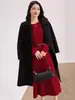 Vestido Longo de Tricô Vermelho de Ano Novo, Novo Estilo Outono e Inverno, Estilo Solto e Relaxado, Vestido de Tricô para Camadas