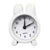 Reloj despertador metálico mini al por mayor del fabricante, Reloj despertador de dibujos animados de conejito lindo, Reloj de escritorio para estudiantes infantiles