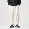 Ropa de Hombre Beijie Verano 2026 Nuevos Pantalones Casuales de Tres Colores con Cordón Pantalones Rectos Sueltos de Algodón y Lino para Hombre Estilo Retro