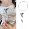 Dulce Sencillo Collar de Lazo para Jalar Diseño Nicho Coreano Accesorios Largos Combinan con Todo Primavera/Verano 2025 Nuevo Estilo