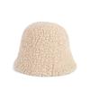 Sombrero de pescador de piel de conejo de angora de diseñador japonés para mujer, estilo coreano adelgazante, sombrero de cuenca de lana de cordero, invierno grueso y cálido