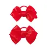 Ligas para el cabello de satén con moño grande transfronterizas, suaves con el cabello, bandas elásticas para el cabello para niños, accesorios para el cabello para actuaciones de escenario de niñas 5696